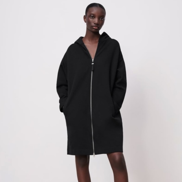 Zara oversized cotton plush coat with hood - Picture 3 of 8